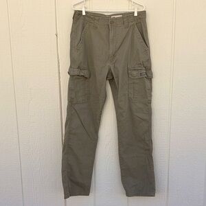Wrangler Men's Cargo Utility Pants Khaki Relaxed Fit 34X34 Loop & Hook Pockets